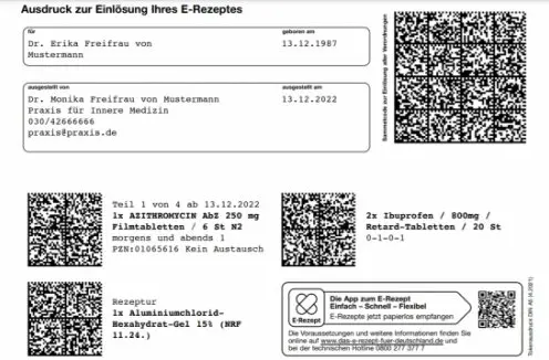 Ausgedrucktes Rezept